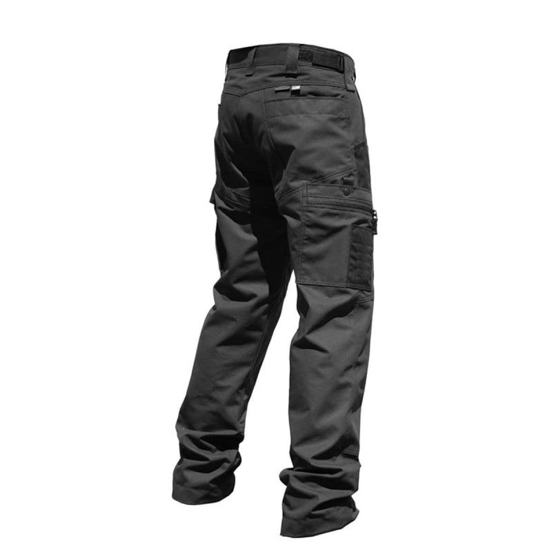 Black tactical pants on a white background
