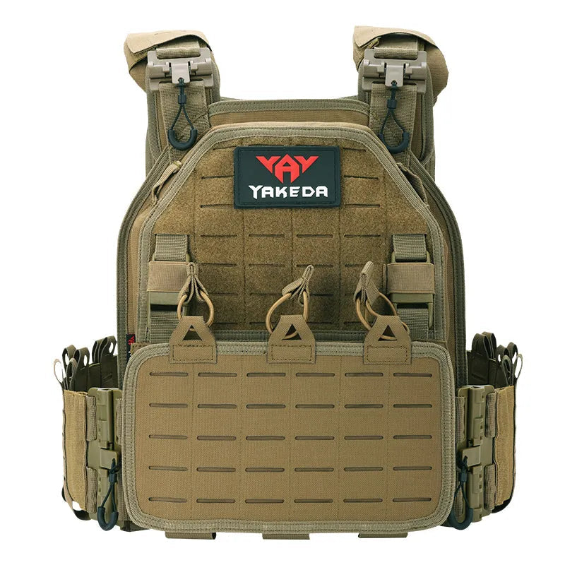 Tactical vest with Yakeda logo on a white background