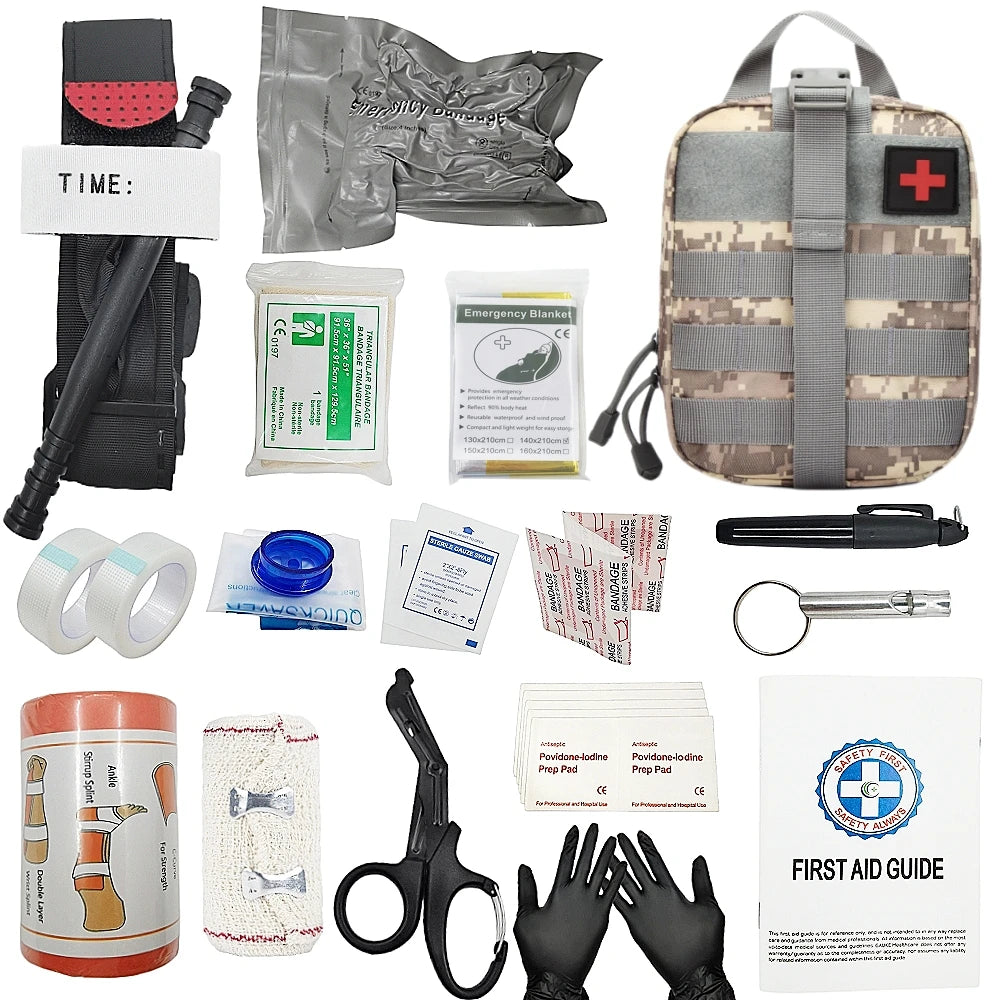 Outdoor Survival Equipment Molle Bag Emergency IFAK First Aid Kit Tourniquet Israeli Bandage