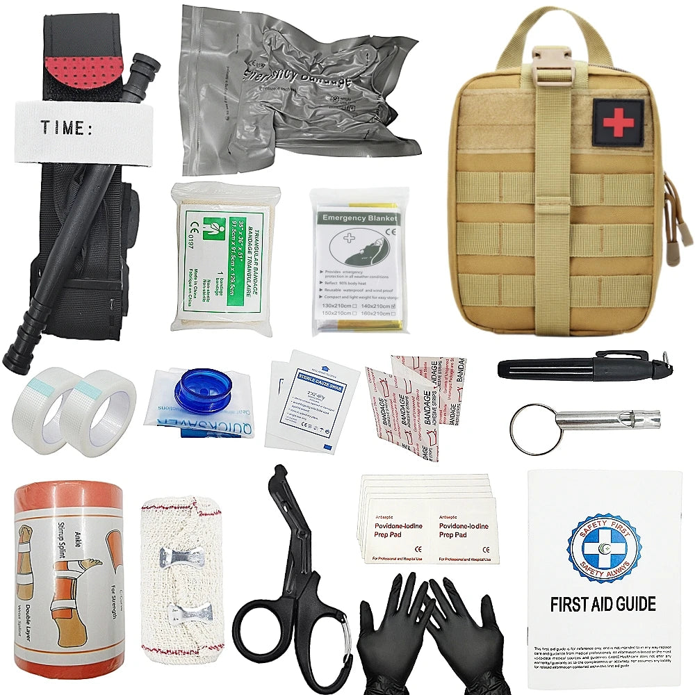 Outdoor Survival Equipment Molle Bag Emergency IFAK First Aid Kit Tourniquet Israeli Bandage