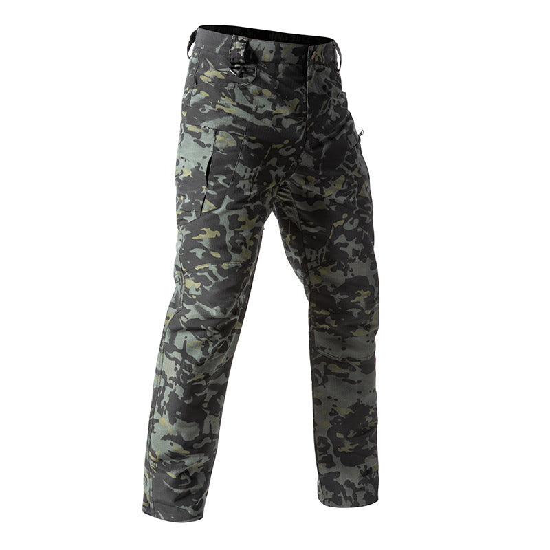 Camouflage pants on a white background